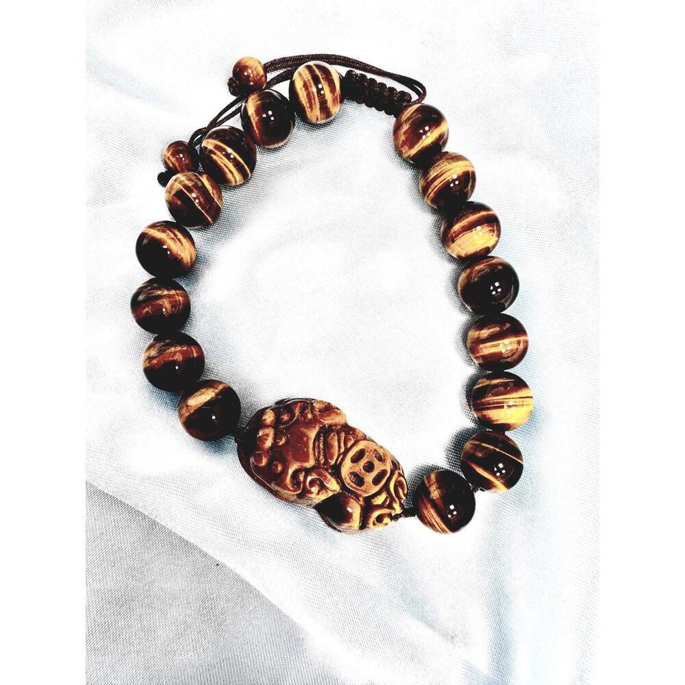 Koi Semi Precious Tigers Eye Adjustable Bracelet -